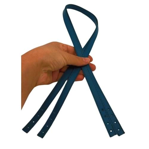Çanta Aksesuar Slim Model 70x1.2 cm Suni Deri Petrol Renk Çift Çanta Sapı