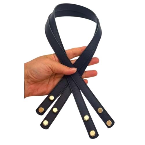 Çanta Aksesuar 70x1.8 cm Suni Deri Lacivert Renk Vidalı Çanta Sapı