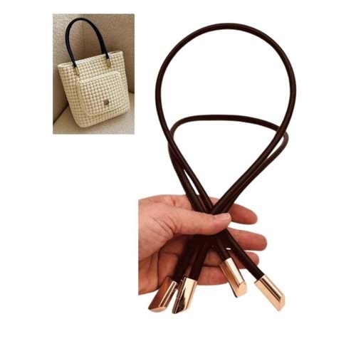 Çanta Aksesuar 60 cm Koyu Kahve Renk Trend Model Çift Çanta Sapı