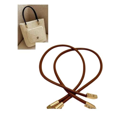 Çanta Aksesuar 60 cm Taba Renk Trend Model Çift Çanta Sapı