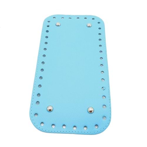 Çanta Aksesuar Suni Deri Turkuaz Renk 25X12 cm Dikdörtgen Çanta Tabanı