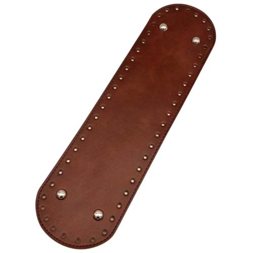 Çanta Aksesuar Suni Deri 37x10 cm Oval Çanta Tabanı Taba Renk Gümüş Aparatlı
