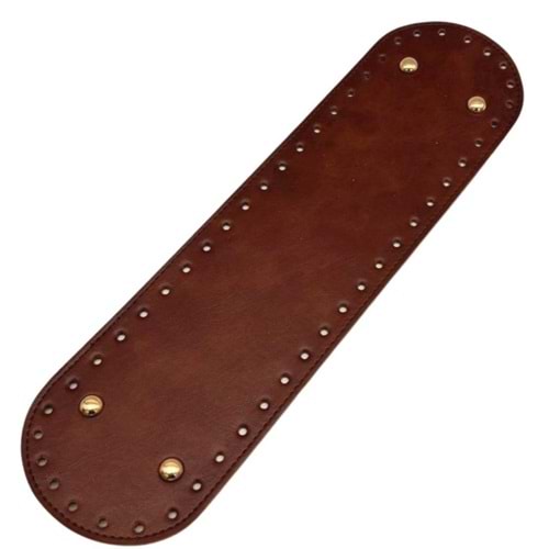 Çanta Aksesuar Suni Deri 37x10 cm Oval Çanta Tabanı Taba Renk Light Gold Aparatlı
