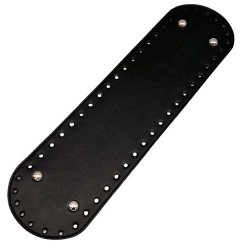 Çanta Aksesuar Suni Deri 37x10 cm Oval Çanta Taban Siyah Renk Gümüş Aparatlı