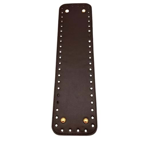 Çanta Aksesuar Suni Deri 37x10 cm Dikdörtgen Çanta Taban Koyu Kahve Renk Light Gold Aparatlı