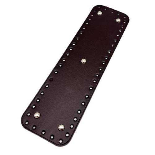 Çanta Aksesuar Suni Deri Koyu Kahve Renk 35X10 cm Dikdörtgen Çanta Tabanı (Gümüş Aparatlı)