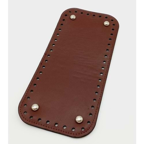 Çanta Aksesuar Suni Deri Bordo Renk 30X12 cm Dikdörtgen Çanta Tabanı (Gümüş Aparatlı)