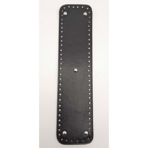 Çanta Aksesuar Suni Deri Siyah Renk 40X10 cm Dikdörtgen Çanta Tabanı Gümüş Aparatlı
