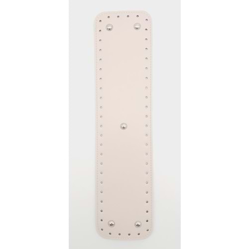 Çanta Aksesuar Suni Deri Krem Renk 40x10 cm Dikdörtgen Çanta Tabanı Gümüş Aparatlı