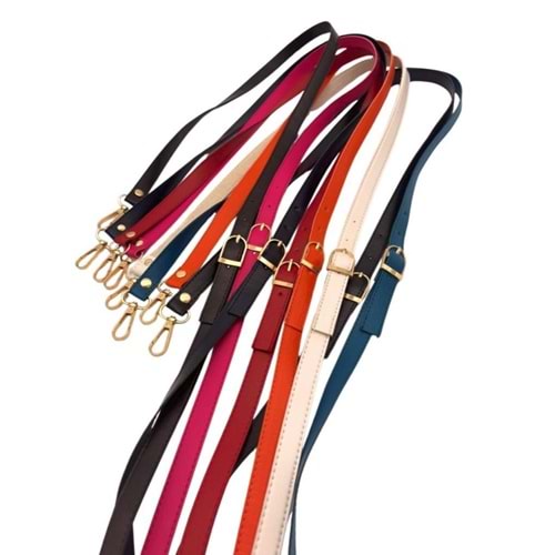 Çanta Aksesuar 120x1.5 cm Tokalı Çanta Sapı Slim Model Renk Seçenekli Light Gold Metalli