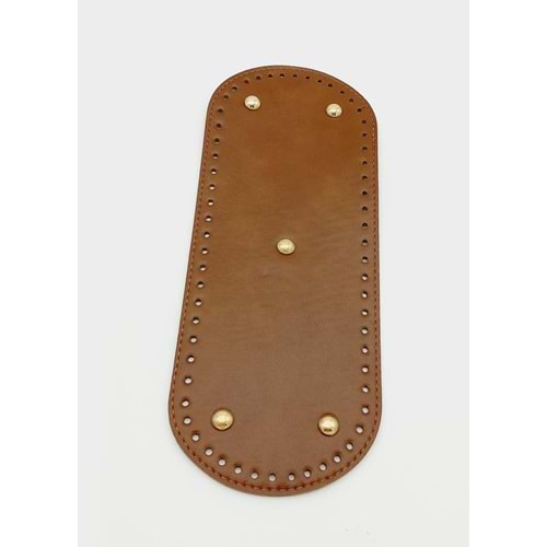 Çanta Aksesuar Suni Deri Taba Renk 30X12 cm Oval Çanta Tabanı (Light Gold Aparatlı)