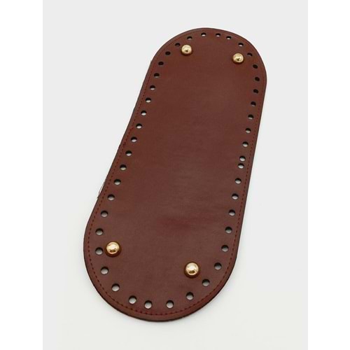 Çanta Aksesuar Suni Deri Bordo Renk 30X12 cm Oval Çanta Tabanı (Light Gold Aparatlı)