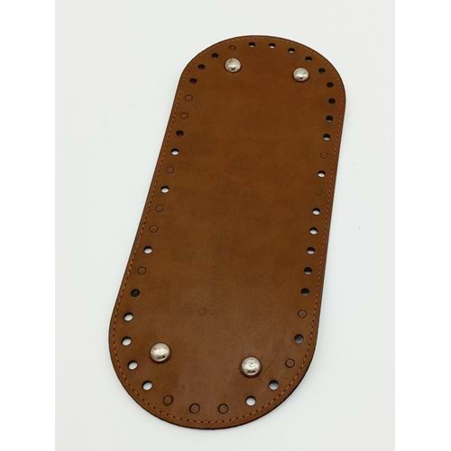 Çanta Aksesuar Suni Deri Taba Renk 30X12 cm Oval Çanta Tabanı (Gümüş Aparatlı)