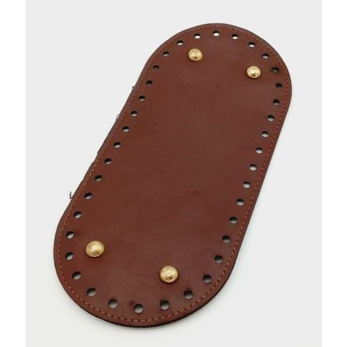 Çanta Aksesuar Suni Deri Bordo Renk 25X12 cm Oval Çanta Tabanı (Light Gold Aparatlı)