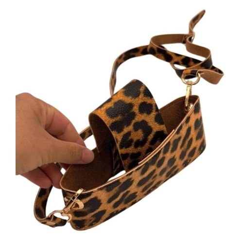 Çanta Aksesuar Kapsül Model Leopar Renk Çanta Yapım Seti Light Gold Metalli