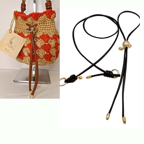 Çanta Aksesuar Düğüm Model Büzgülü Çanta Seti Siyah