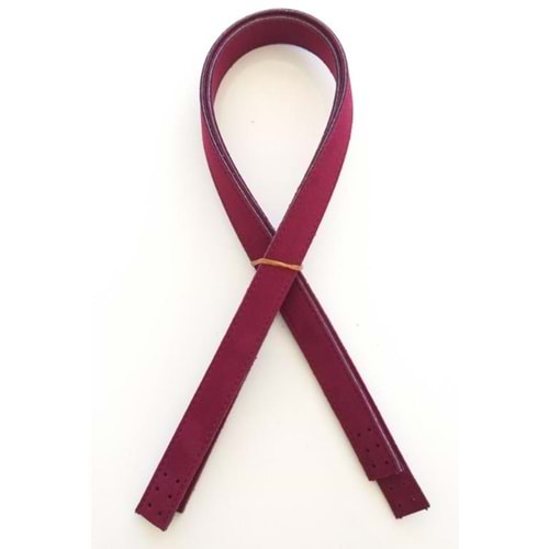 Çanta Aksesuar Süet Suni Deri Bordo Çift Sap 80X2 Cm