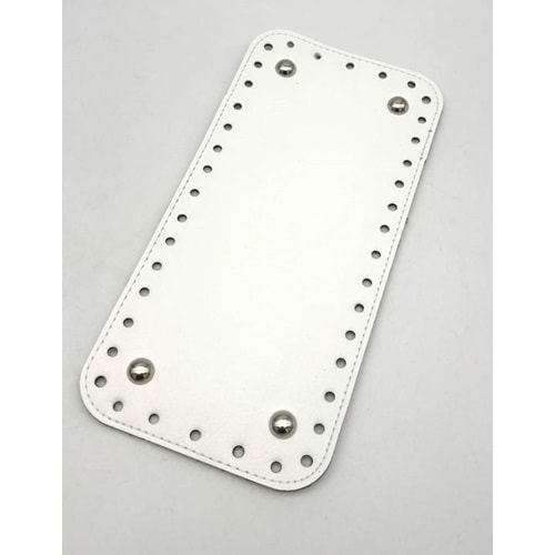 Çanta Aksesuar Suni Deri Beyaz Renk DikdörtgenTaban 25X12 Cm Silvery Metalli