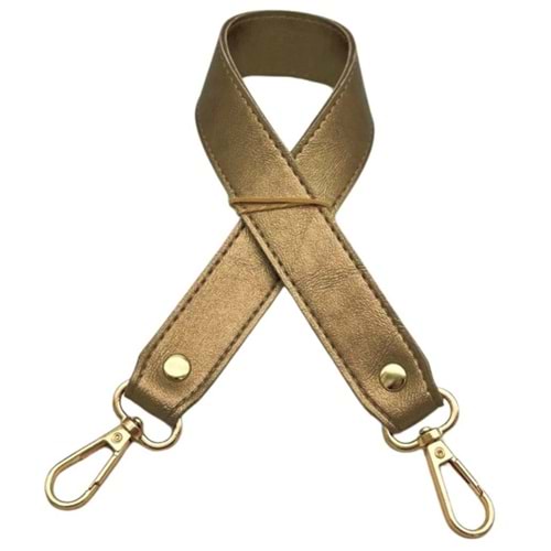 Çanta Aksesuar Gold Renk 42X2.5 Cm Kancalı Sap Light Gold Metalli