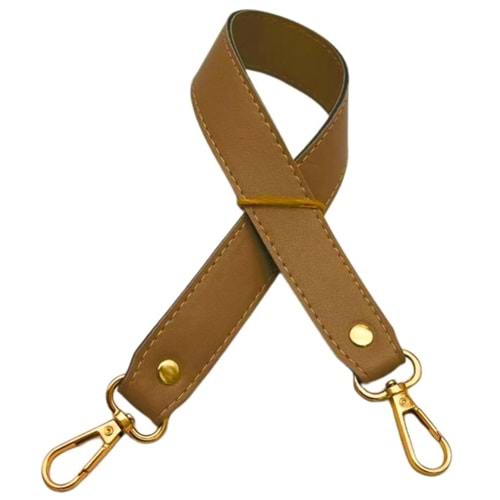 Çanta Aksesuar Hardal Renk 42X2.5 Cm Kancalı Sap Light Gold Metalli