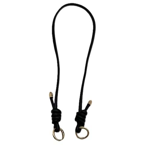 Çanta Aksesuar Suni Deri 5 mm Düğüm Model Tek Çanta Sapı 85 Cm (Siyah Renk Light Metal)