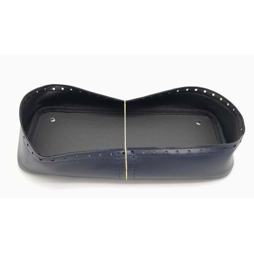 Çanta Aksesuar Lacivert Suni Deri 28x13 cm Yüksek Çanta Tabanı Gümüş Metalli