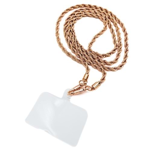 Çanta Aksesuar 120 cm Light Gold Renk Burgulu Zincir Telefon Aksesuarı, Telefon Zinciri, Telefon Askısı, Telefon Boyun Askısı, Tüm Telefon Kılıfları İçin Uygundur (Kılıf Değildir)