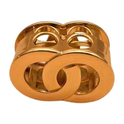 Çanta Aksesuar Light Gold Çift Halka Yaylı Büzgü Aparatı