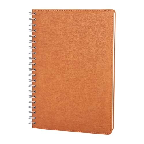 SUBAYEVLERİ KAHVERENGİ SPİRALLİ TARİHLİ HAFTALIK AJANDA (20x28 CM)