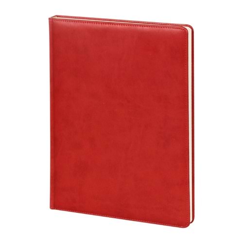 YAKACIK KIRMIZI TARİHLİ GÜNLÜK CİLTLİ AJANDA (20X28 CM)