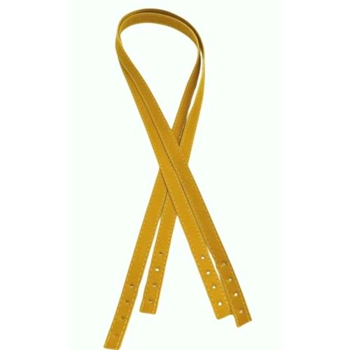 Çanta Aksesuar Slim Model 70x1.2 cm Suni Deri Hardal Sarı Renk Çift Çanta Sapı