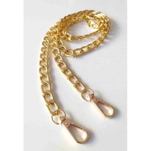 Çanta Aksesuar Light Gold Klasik İnce Zincir Kancalı 120 Cm