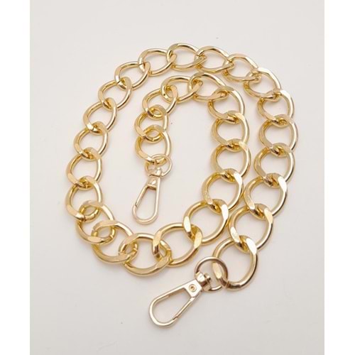Çanta Aksesuar 60 cm Light Gold Renk Kancalı Geniş Çanta Zinciri