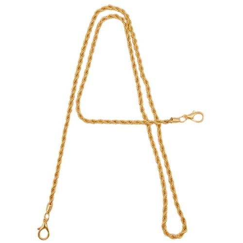 Çanta Aksesuar 120 cm Burgulu Light Gold Renk Kancalı Çanta Zinciri
