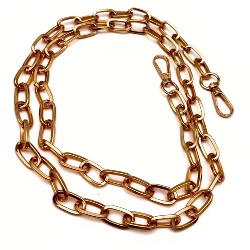 Çanta Aksesuar 100 cm Oval Halkalı Light Gold Renk Çanta Zinciri