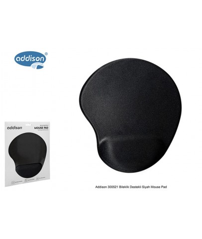 Addison 300521 Bileklik Destekli Siyah Mouse Pad