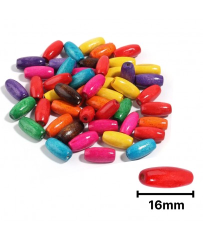 Ahşap Boncuk Renkli 1Kg 16Mm Oval B6517