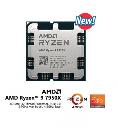 Amd Ryzen 9 7950X TRAY 4.5 GHz 16 Çekirdek 80MB Cache AM5 Soket 5nm İşlemci Kutusuz