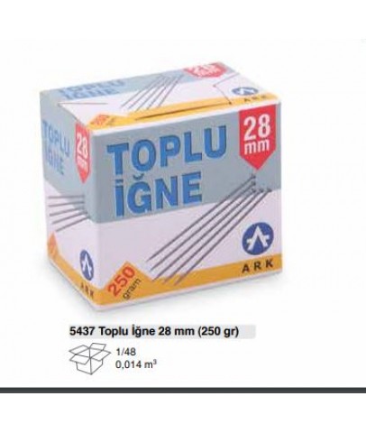 Ark Toplu İğne 28mm 250gr Karton Kutu