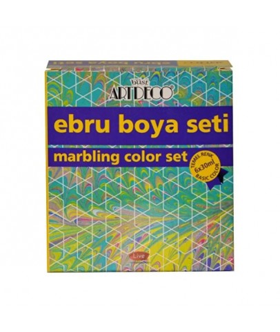 Artdeco Ebru Boya Set 6 Temel Renk