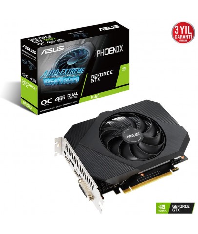 Asus PH-GTX1650-O4GD6 4Gb Gddr6 12Gbps 128-bit Dvi-Hdmi-Dp Ekran Kartı