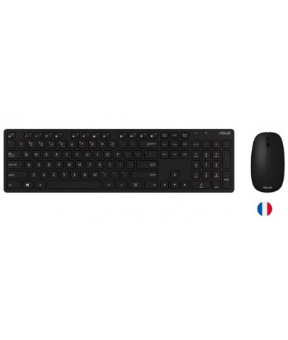 Asus W5000 Fransızca Kablsouz Klavye-Mouse Set Siyah (W5000-France-Syh)