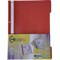 Bafix Telli Dosya Plastik XL Kırmızı A4