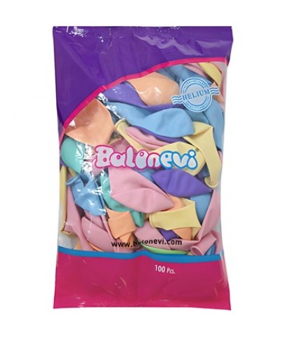 Balonevi Pastel Lateks 12" 100 Lü