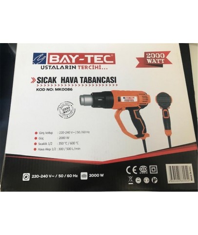 Bay-Tec Mk-0086 2000w Sıcak Hava Tabancası