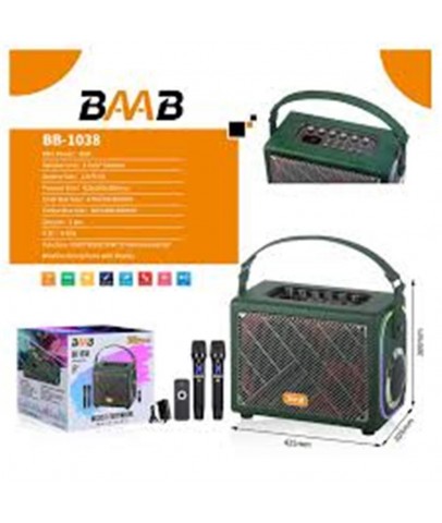 BB1038 Bluetooth Usb-Tf-Bt-Fm-Aux 8" 1500w Speaker