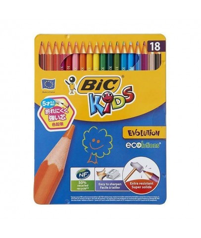 Bic Kuru Boya Evolution 18 Li Metal Kutulu