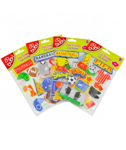 Bu-Bu 3D Eva Sticker Spor Stand 24 Lü BUBU-STS018