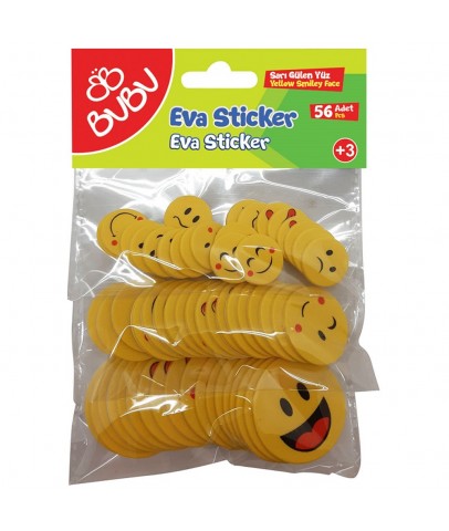 Bu-Bu Eva Sticker Sarı Gülen Surat 56 Lı BUBU-ST0141