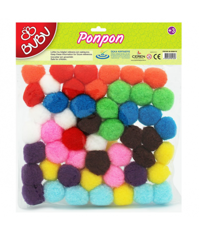 Bu-Bu Pon Pon 3 CM 50 Lİ Karma BU-BU00110